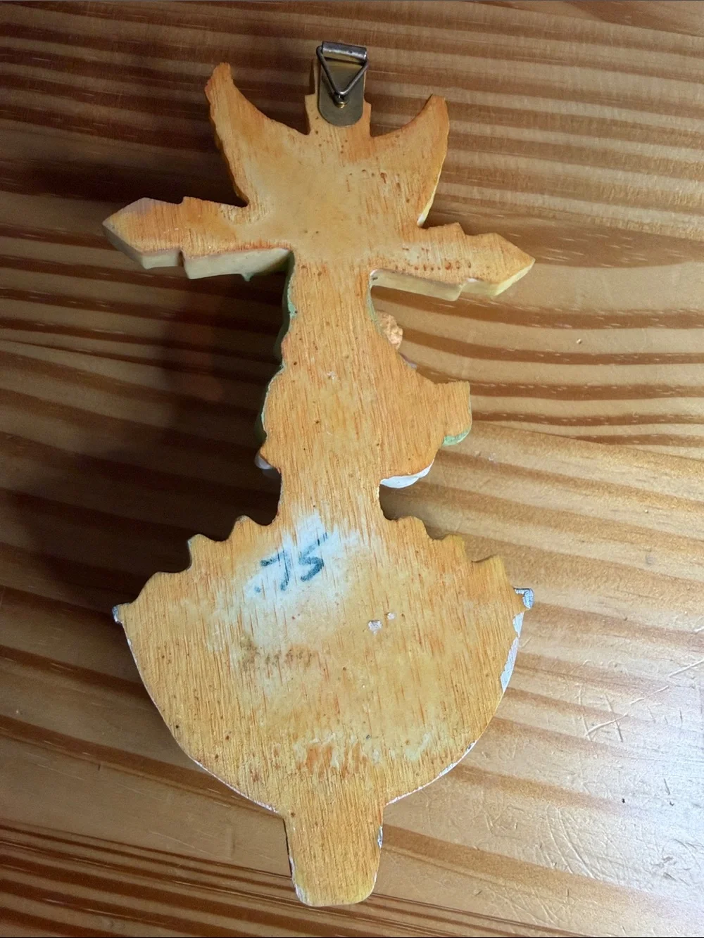 Vintage Guardian Angel Holy Water Font Poly Resin Cross Wall Hanging